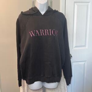 Spiritual Gangster black hooded sweatshirt w. pink stitching "Warrior “, sz L